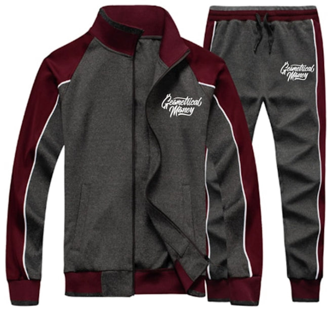 Burgundy/Grey Track Suit & Tee (Pre-Order)