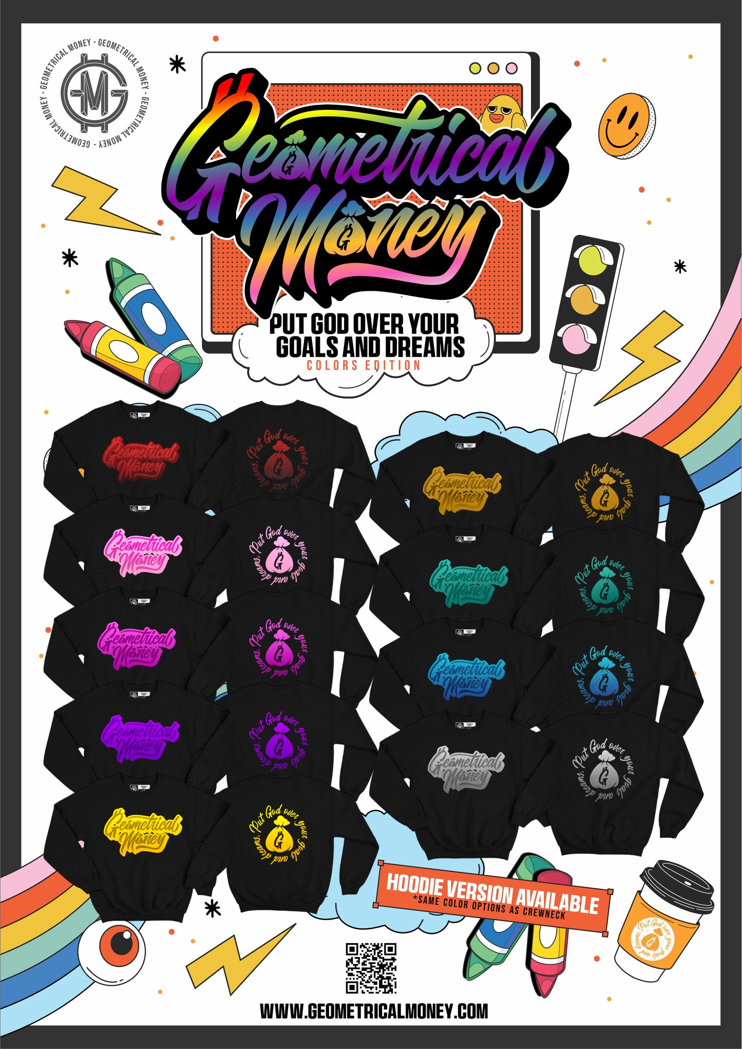 All Color Edition’s of God Over Goals Crewnecks