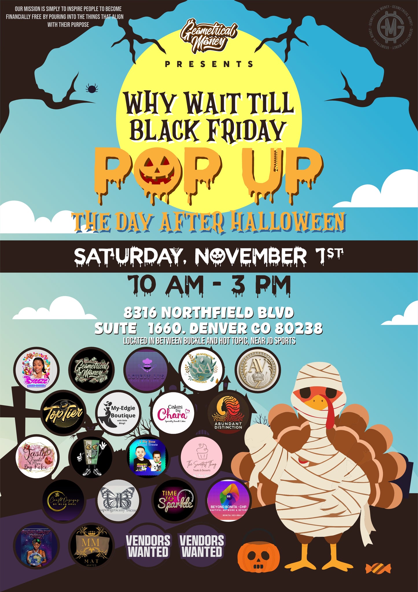 Why Wait till Black Friday? The Day After Halloween Pop UP Shop Event