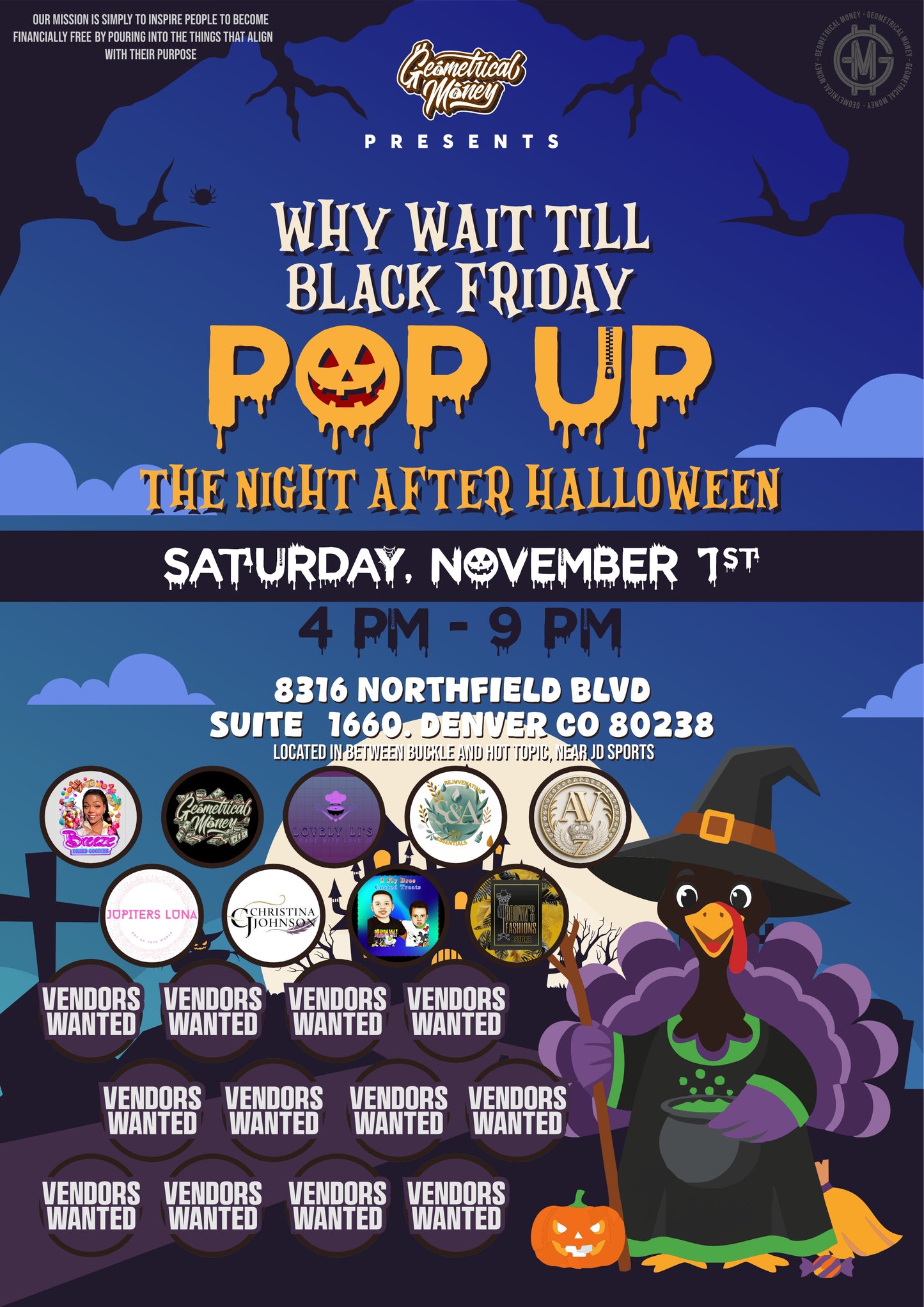 Why Wait till Black Friday? The Night After Halloween Pop UP Shop Event