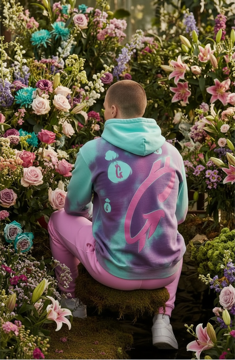 One of One Purple& Pink Painted Mint Hoodie (Pre Order) March into Your Favorite Pop Up Shop Release