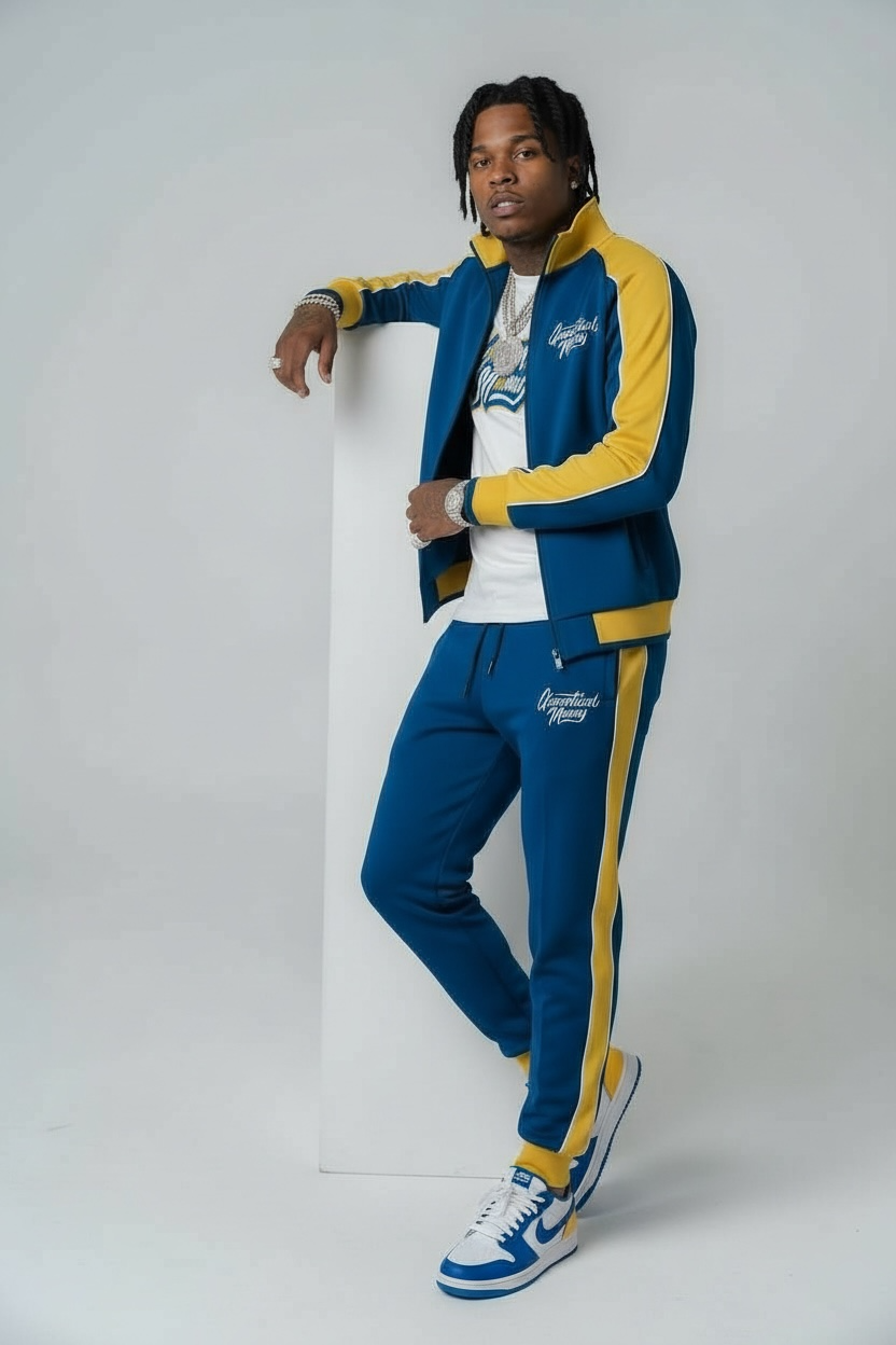 Track suit & Tee’s Blue/Yellow
