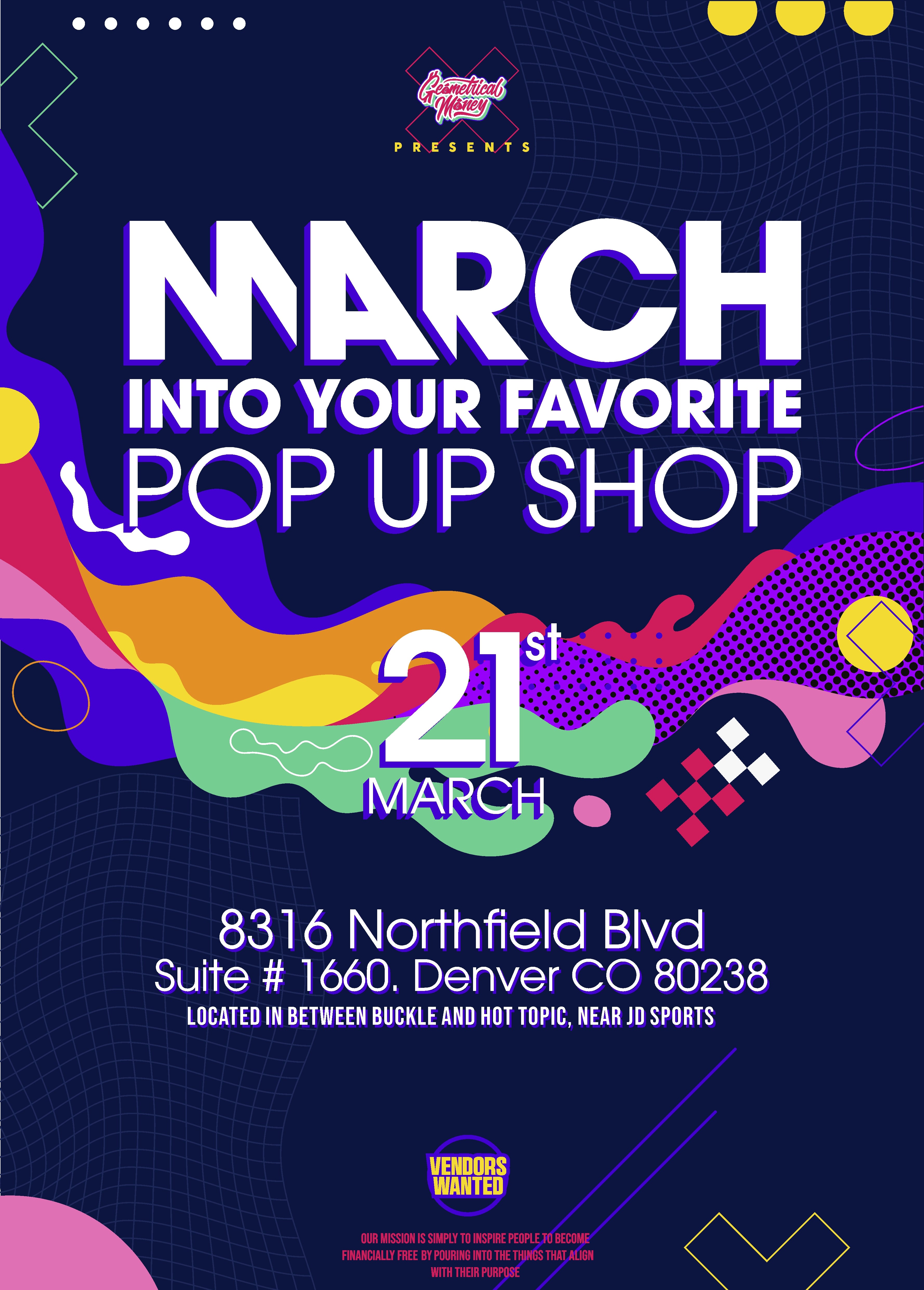 3/21 March Into Your Favorite Pop Up Shop