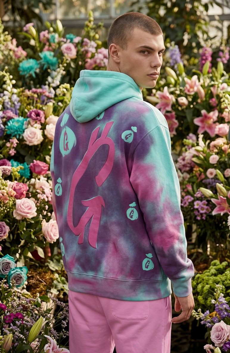 One of One Purple& Pink Painted Mint Hoodie (Pre Order) March into Your Favorite Pop Up Shop Release