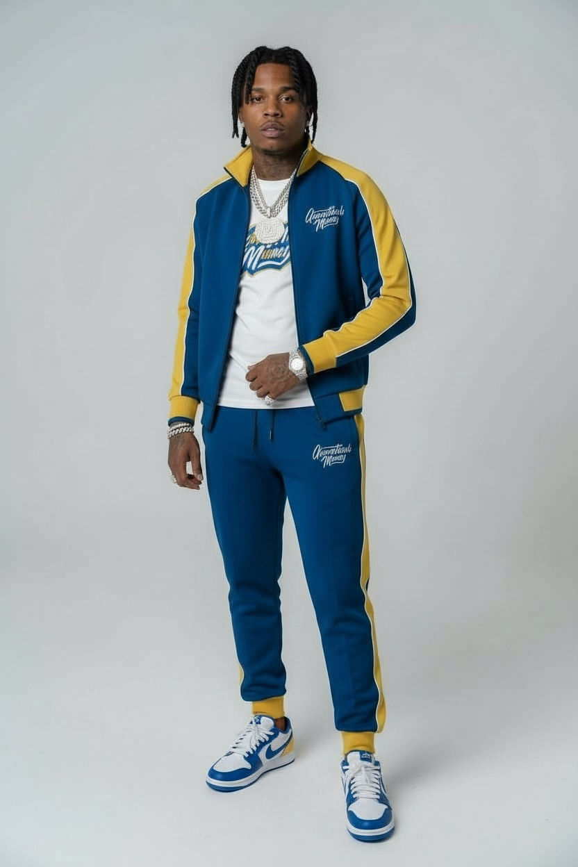 Track suit & Tee’s Blue/Yellow