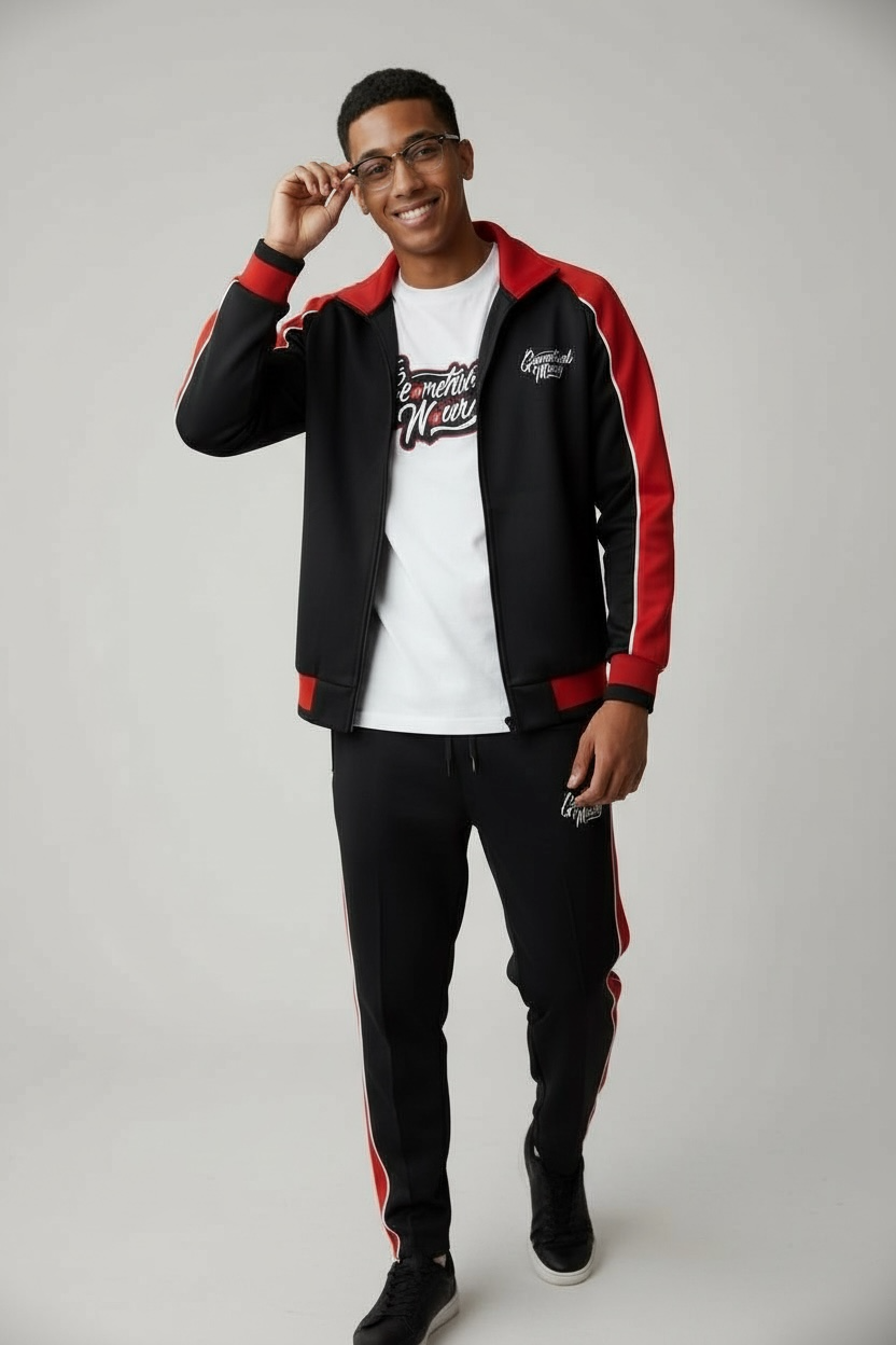 Track Suit & Tee’s Red/Black
