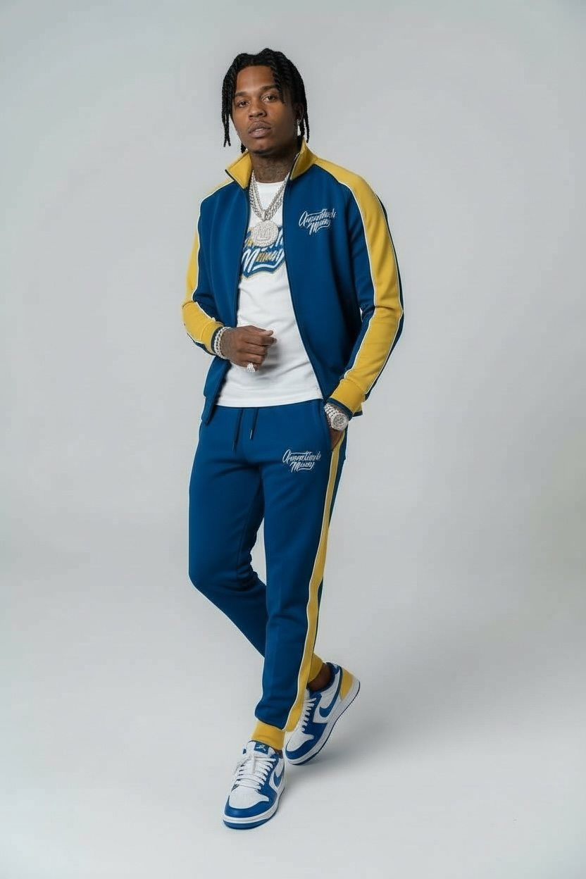 Track suit & Tee’s Blue/Yellow