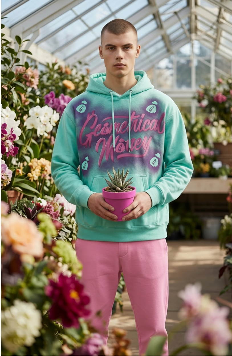 One of One Purple& Pink Painted Mint Hoodie (Pre Order) March into Your Favorite Pop Up Shop Release