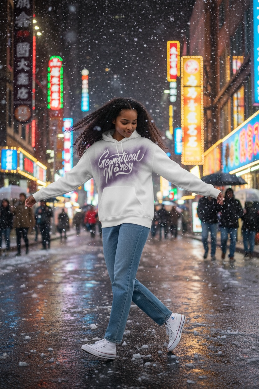 One of One Purple Painted White Hoodie